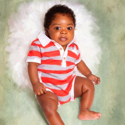Oil Painting Giclee of A Cute African American Baby,by myDaVinci - myDaVinci